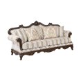 thumbnail image 1 of ACME Nayla Floral Upholstered Rolled Arms Sofa with 4 Pillows Walnut, 1 of 5