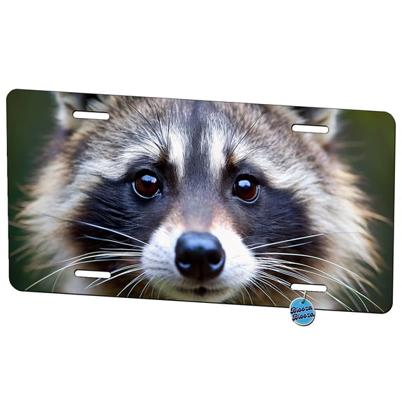 Raccoon Face Metal Novelty License Plate