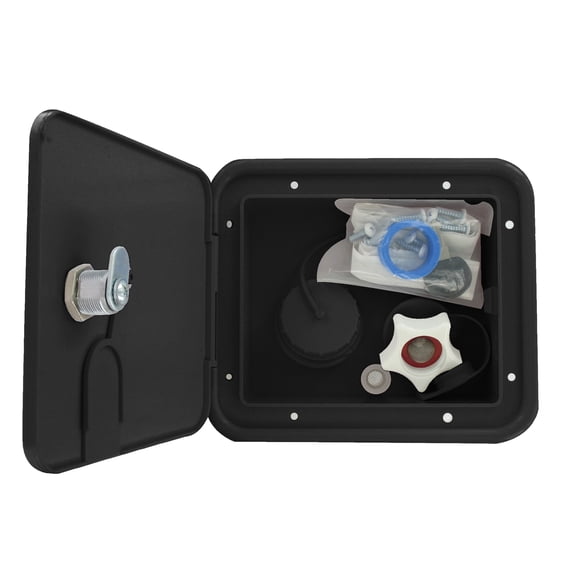 Valterra A01-2004BKVP RV Gravity/City Water Inlet Hatch - Plastic, Black (Carded)