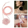 thumbnail image 3 of Unique Bargains 1 Pc Adjustable Choker Necklace Fashion Rose Delicate Floral Wristband for Women Pink, 3 of 6