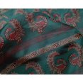 thumbnail image 4 of oneOone Silk Tabby Fabric Peacock Block Print Fabric BTY 42 Inch Wide, 4 of 4