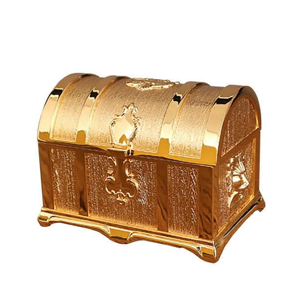 Caja de tesoros vintage, estuche para regalo, decoración, anillo grande de recuerdo, pendientes