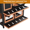 thumbnail image 6 of Wooden Rabbit Hutch Indoor Outdoor Rabbit Cage with Two Removable Trays Bunny Cage on Wheels Guinea Pig Cage 2 Story, 6 of 11