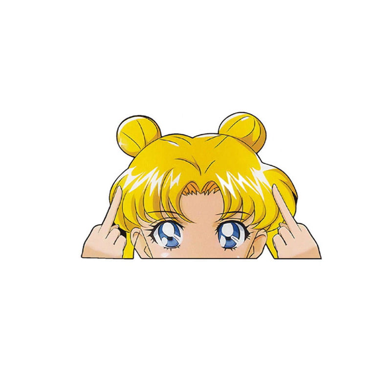 Sailor Moon Cartoon Anime Stickers, Peeker Funny Car Stickers, Peeking  Vinyl Stickers, Windows Waterproof Decals(14x11cm Type 10) 