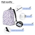 thumbnail image 3 of Wukai Lavender Flowers Durable Canvas Laptop Backpack,Adjustable Shoulder Straps,Water-Resistant,Large Capacity,Stylish Design, Fits 15-17in Laptops,Unisex for School,Office,Travel-Medium, 3 of 5