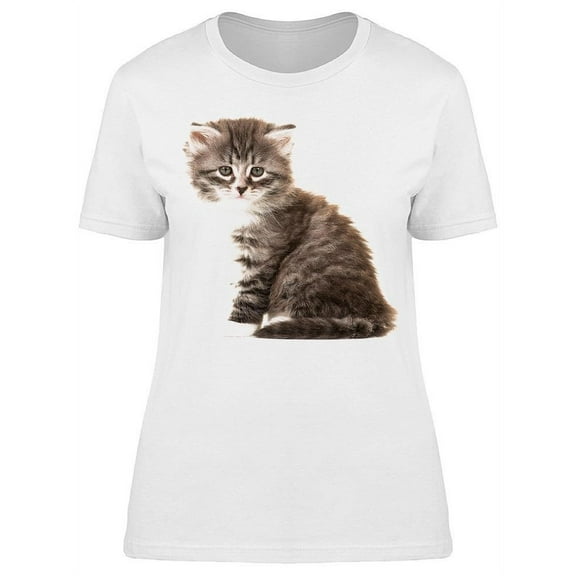 Incredibly Cute Norwegian Kitten T-Shirt Women -Image by Shutterstock, Female Medium
