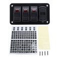 thumbnail image 2 of 3 Gang Rocker Switch Aluminum Panel for 12V 24V Boat Car Truck  Multifuntional Switch Panel with Voltmeter Dual USB Fast Charging Toggle Switch Control Panel, 2 of 7
