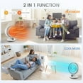 thumbnail image 2 of 2 in 1 Heater Fan Combo, 1500W Portable Space Heater with Adjustable Thermostat, Electric Cooling Fan with Oscillating, Overheat & Tip-Over Protection, Ideal for Home & Office Use, 2 of 7