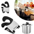 thumbnail image 2 of Miyuadkai Black Pot Edge Clip, Stainless Pot Side Clamp Hot Spoon Holder Stainless Anti Scald Grip Spoon Holder Kitchen Accessories for Restaurant Home Utensil Rest, a Pot Edge Clip, 2 of 8