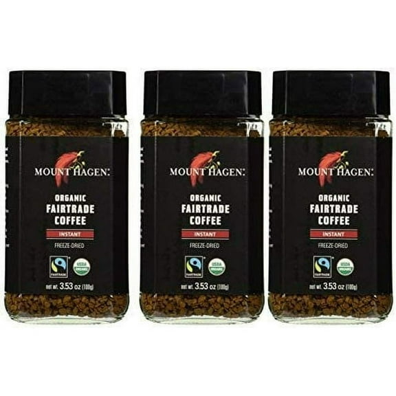 Mount Hagen: Organic café liofiliza Café Instantáneo (Pack of 3 x 3,53 oz) (Pack of 3)