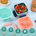 thumbnail image 4 of 3Pcs Fridge Storage Containers with Lids Fruit Container for Fridge Plastic Drain Basket Removable Strainer Airtight Food Storage Containers Portable Freezer Organisers for Kitchen, 4 of 9