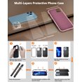 thumbnail image 3 of Xhy for iPhone 13 Pro Case with Screen Protector & Camera Lens Protector Rugged Rubber Durable 3 in 1 Protective Phone Cover for Girl Men Women Cute (Pink), 3 of 7