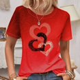 thumbnail image 1 of RWJDXD T-Shirt à Manches Courtes Col Rond pour Femmes, Motif Amour, Mode Décontractée, Respirant, Été 2024, 1 of 7