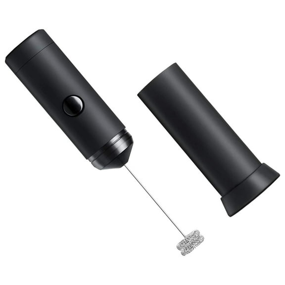 Handheld Electric Milk Frother for Coffee Drinking Mixer Made of 304 Stainless Steel Black