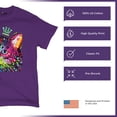 thumbnail image 4 of Tee Hunt Cute Thinking Crowned Cat T-Shirt Dean Russo Colorful Kitte Men's Tee, Purple, 4X-Large, 4 of 5