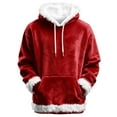 thumbnail image 1 of Chandails à Capuchon Légers Rouges pour Femmes Hommes Femmes Automne Hiver Couleur Unie Chandail Décontracté à Enfiler Tenue de Sport Chandail à Col Rond Chandail à Col Rond Hommes, 1 of 4