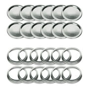 Seacoast Stainless Steel Lids and Bands for 16 Oz Mason Jar, Set of 12 Lids (Regular Mouth) - JARS NOT INCLUDED