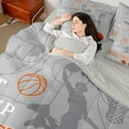 thumbnail image 4 of Castle Fairy Boys Girls Eat Sleep Basketball Twin Bedding Sets 7-Piece,Ball Gamer Bedding Comforter Set Microfiber,Sport Theme Breathable Sheet Sets,Luxury Bedroom Decor,Reversible, 4 of 8