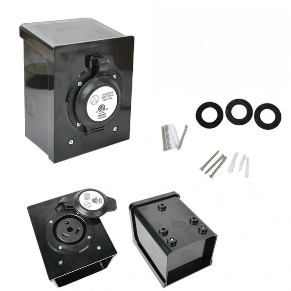 30Amp RV Power Outlet Box,NEMA TT-30R Receptacle 125Volt,Outdoor Dustproof And Weatherproof For RVs, Electric Vehicles, Generators, Welding Machines, Etc.ETL Listed.(NEMA TT-30R Box)