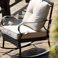 thumbnail image 2 of Direct Wicker 2-Piece Outdoor Wicker Rocking Chair for Patio, Porch w/ Steel Frame, Weather-Resistant Cushions - Brown, 2 of 7