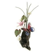 Bovano - Tabletop Sculpture - Purple Satyr Butterfly & Flowers on Manzanita