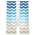 thumbnail image 6 of Blue Brown Stripes Sheer Curtains for Living Room Bedroom Abstract Geometric Ombre Wave Stripe Sheer Curtains 84 Inch Long 2 Panels Set Light Filtering Curtain Window Treatments Drapes, 6 of 6