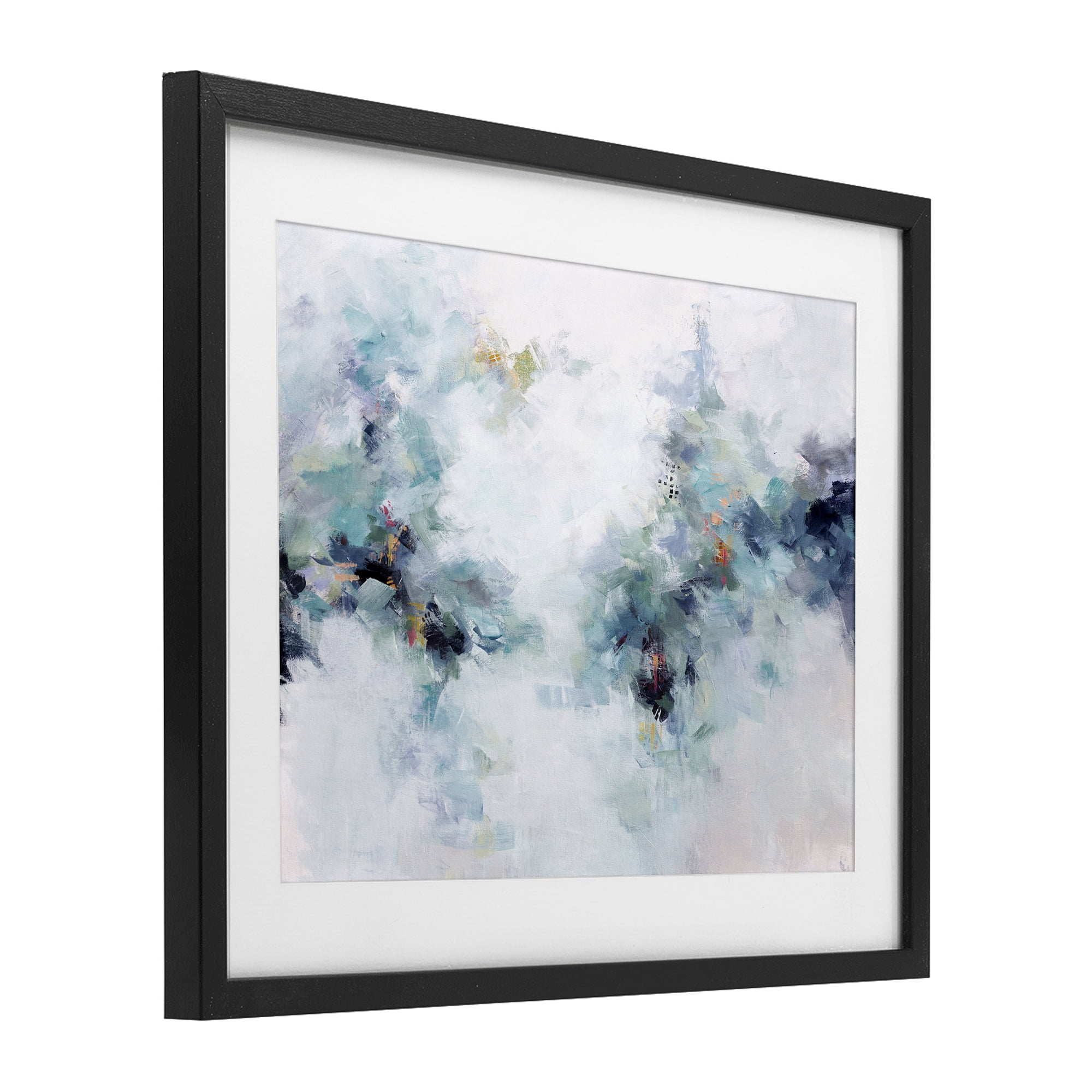 Reaching Out Abstraction Black Framed Print Under Glass, design by Karen Hale