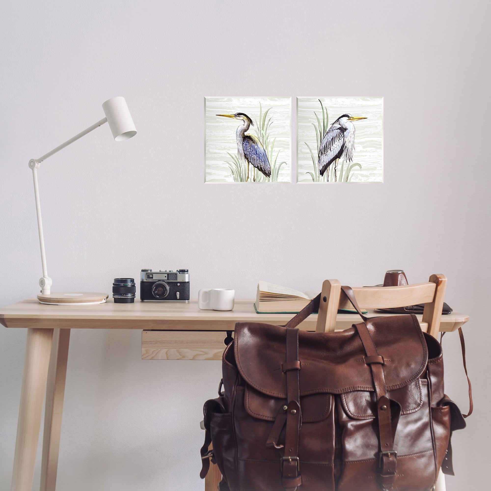 Stupell Industries Coastal Birds on Birch Animals Painting Unframed Art Print Wall Art, 12 x 12, Set of 2