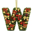 thumbnail image 1 of Adornos navideños personalizados para el árbol | Colgantes con monograma de 26 letras y diseño de gorro de Papá Noel, 1 of 5