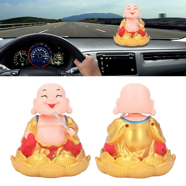 Solar Laughing Buddha Toy, Automatic Solar Buddha Statue Toy for Home Red,Golden