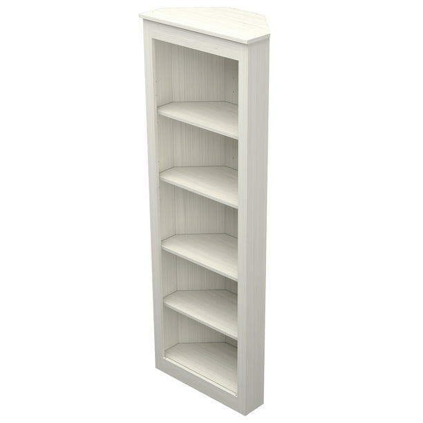 Inval 71 5 Shelf Corner Bookcase, Tall Skinny Corner Bookcase