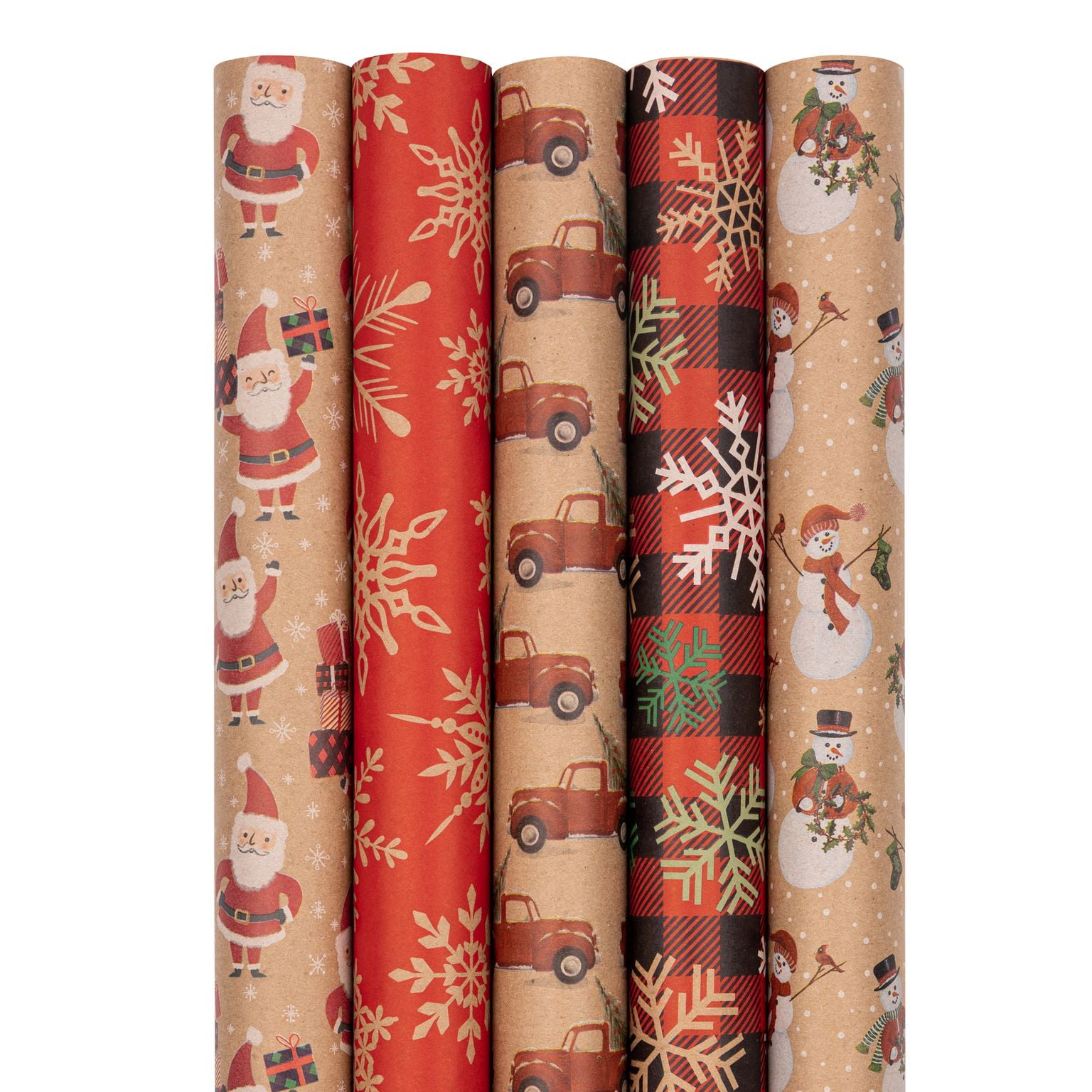 Jam Paper Assorted Gift Wrap 535 Square Feet Premium Holiday Wrapping Paper  Rolls, Pack of 3
