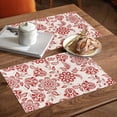 thumbnail image 5 of Placemats Set of 4, Red Paisley Floral Placemats Set of 4, Retro Bohemian Flowers Tablemats Washable Placemat Table Decoration for Kitchen Table Dinner Party Home Decor Indoor Outdoor 13x19 Inch, 5 of 8