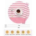 thumbnail image 6 of 13 Inch Round Placemats Set of 6, Pink Anchor Non Slip Heat Insulation PP Table Mats, Modern Nautical White Geometric Stripes Washable Place Mats for Kitchen Dining Party Table Decor, 6 of 7