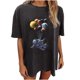 thumbnail image 2 of ICHUANYI Clearance Women's Fashion Round Neck Vintage Drop Sleeves Print Short Sleeve Tops Blouse(Dark Gray, XL) ICHUANYI WER2023080808023, 2 of 9