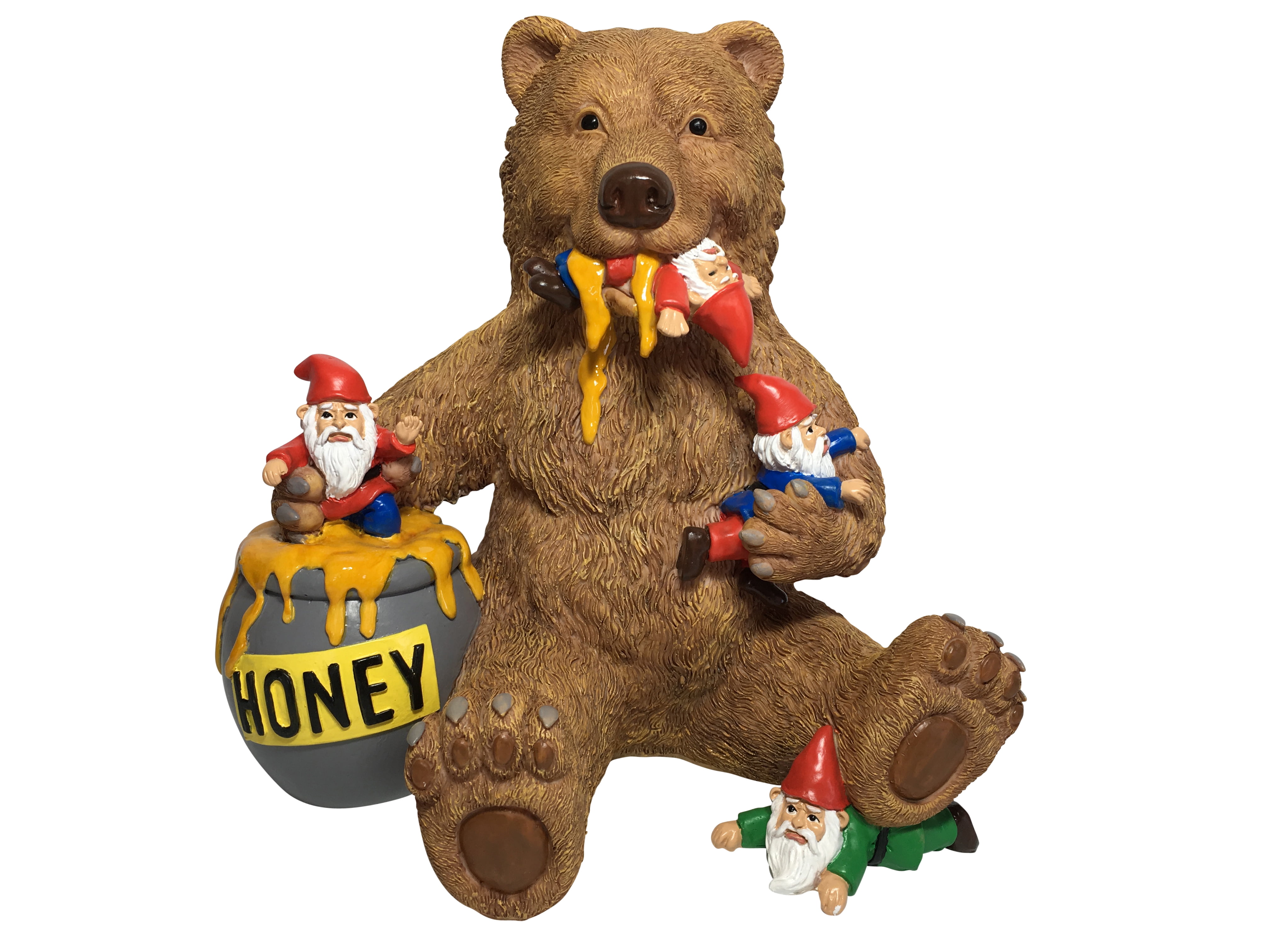 Miniature Bear and Gnomes with Honey - A Garden Gnome Statue for your ...