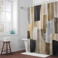 thumbnail image 6 of Abstract Color Block Shower Curtain for Bathroom Decor, Grey Brown Oil Painting Style Geometric Waterproof Fabric Shower Curtain, 60"x72" Set with 12 Hooks, 6 of 9
