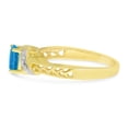 thumbnail image 4 of 14k Yellow Gold Oval Blue Topaz And Diamond Ring, 4 of 6
