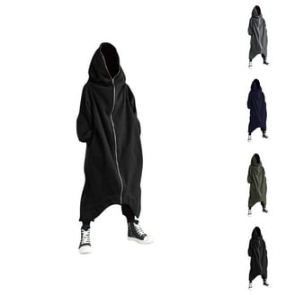 QIXING Felpa Uomo Con Cappuccio – Chiusura Con Bottoni, Maniche Lunghe, Colletto Alto, Giacca A Pois – Modello Pullover