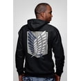 thumbnail image 2 of Attack on Titan Survey Corps Adult Full Zip Hoodie Black Medium, 2 of 5
