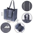 thumbnail image 5 of ShenMo 4 Pack Reusable Grocery Shopping Bag w/ Hard bottom, Foldable, Multipurpose Heavy Duty Tote, Daily Utility bag, Stands Upright, Sustainable (Set of 4, Gray), 5 of 5