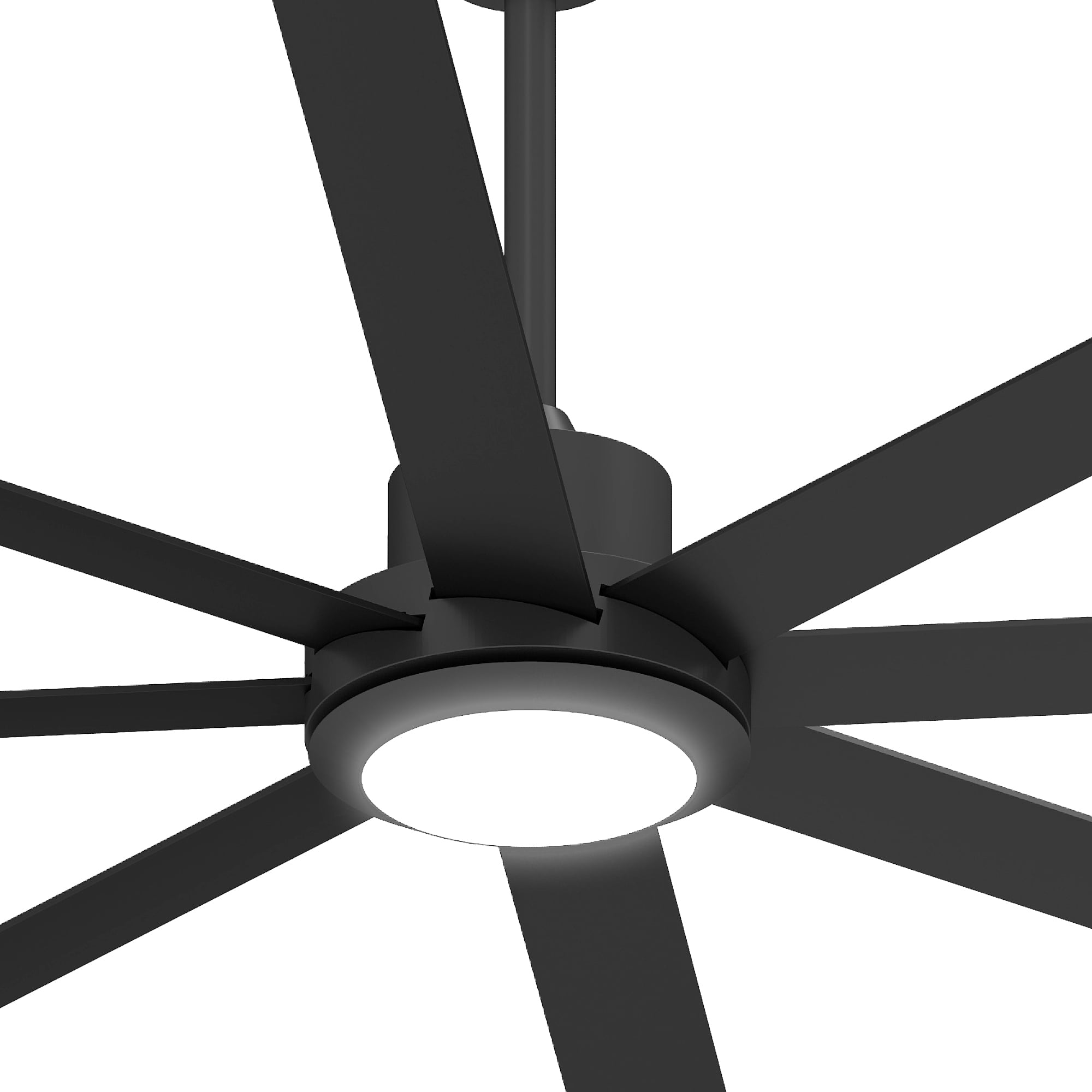 Uforic 84 Inch Modern Black Ceiling Fan with Light & Remote, 8 Blades, Quiet DC Motor, Adjustable for Large Rooms