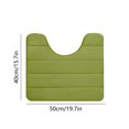 thumbnail image 3 of Kezqiaxn Toilet Rugs U Shaped Washable Non Slip Bath Mat Quick Dry Memory Foam Rug U Shape Toilet Mats Bathroom Rugs Soft Comfortable Water Absorption Thick Machine Washable Green, 3 of 7