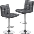 thumbnail image 3 of Yaheetech Set of 2 Faux Leather Swivel Bar Stools with Adjustable Height, Backrest & Footrest, Gray, 3 of 7
