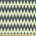 thumbnail image 2 of Ambesonne Chevron Fabric by the Yard Upholstery, Narrow Sharp Zigzags, 1 Yard, Dark Blue Cream, 2 of 5