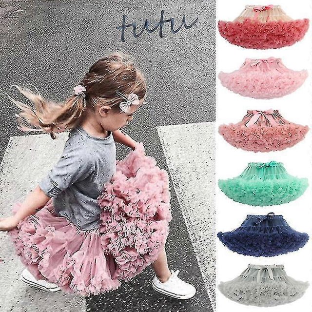 Falda tutú esponjosa para niña pequeña, tul para fiesta de cumpleaños, tutú de princesa en capas, color gris, de 2 a 4 años