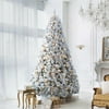 Flocked Christmas Tree 7.5ft Feel Real, ANOTHERME Pre-Lit 550 Warm Lights UL Certified w/ 1,532 PE Mixed Branch Tips, Holiday Decor Snow Artificial Trees