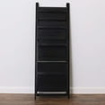 thumbnail image 2 of Milltown Merchants Distressed Ladder Shelf - Rustic Leaning Bookshelf - Black, 2 of 6