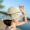 thumbnail image 5 of Wisremt Women's Wide Brim Caps Foldable Summer Beach Sun Straw Hats, 5 of 10