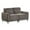 Brown, variant on Tiu 62 Inch Loveseat with 2 Lumbar Pillows- Gray Chenille- Solid Wood